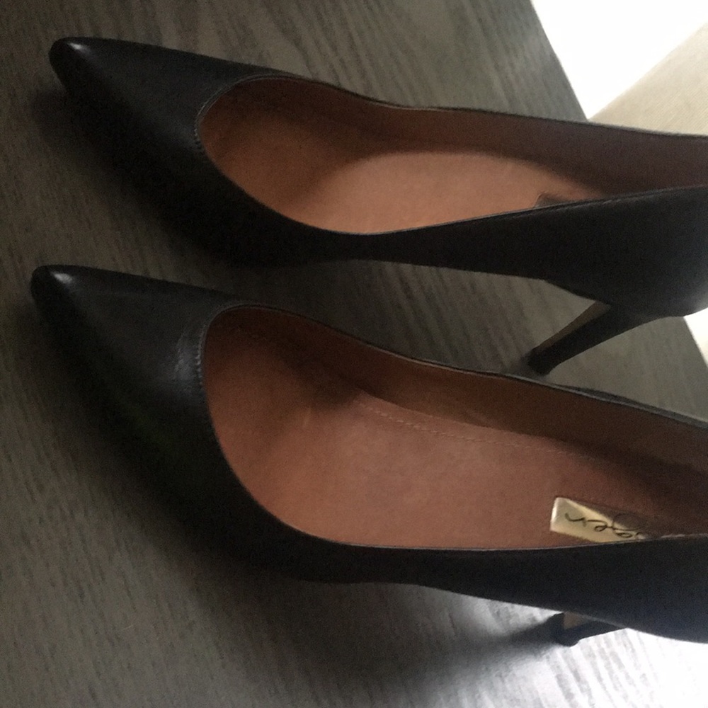 Black leather  heels